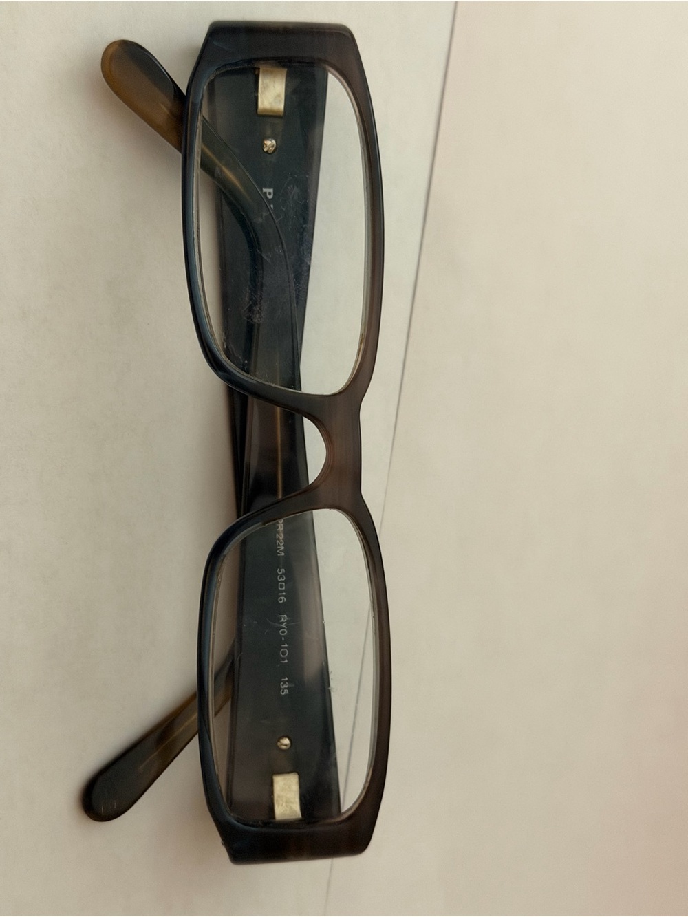 Prada Dark Gray Eyeglasses with Dark gray blue muted tones